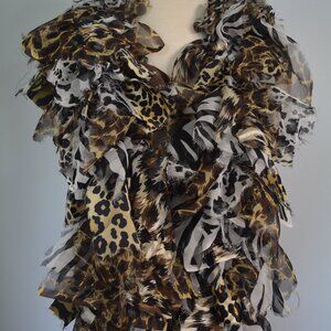pure silk boa designer italian sik animal print rag boa